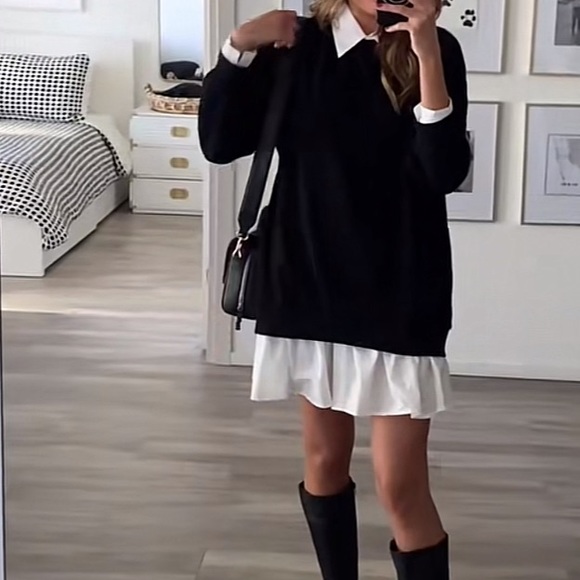 Zara poplin dress with pleated bottom - Picture 5 of 5